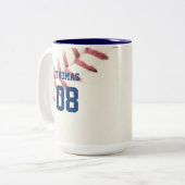 Baseball-Name und -Nummer Personalisiert Zweifarbige Tasse (Vorderseite Links)