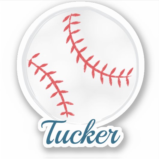 Baseball Name Watercolor Aufkleber (Vorderseite)