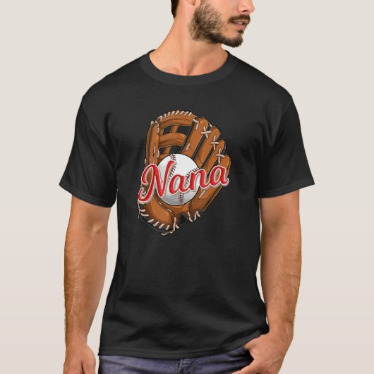 Baseball Nana Softball Sport Player Nanny Humor T-Shirt (Vorderseite)