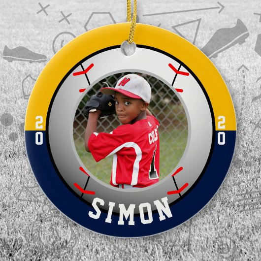 Baseball Navy Gold Team Colors Keramik Ornament