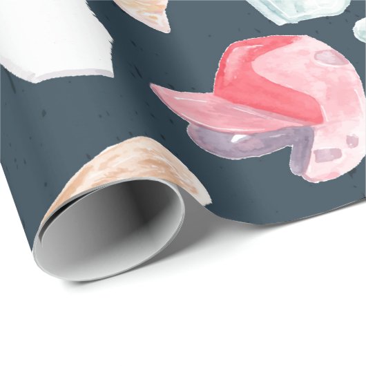 Baseball Navy Textur Geschenkpapier (Rolleneckpunkt)