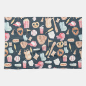 Baseball Navy Textur Geschirrtuch (Horizontal)