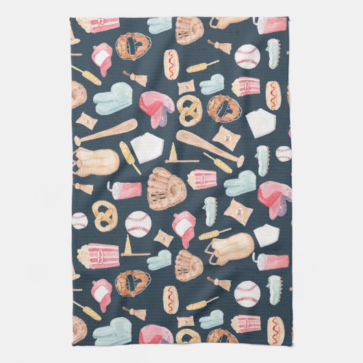 Baseball Navy Textur Geschirrtuch (Vertikal)