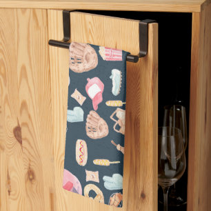 Baseball Navy Textur Geschirrtuch