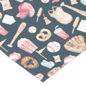 Baseball Navy Textur Kurzer Tischläufer (Ecke)