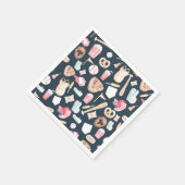 Baseball Navy Textur Serviette (Ecke)