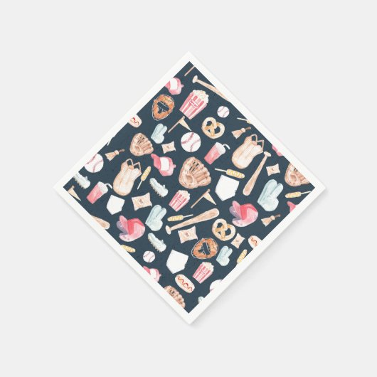 Baseball Navy Textur Serviette (Ecke)