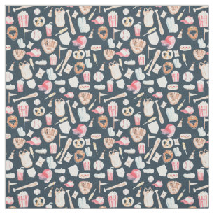 Baseball Navy Textur Stoff