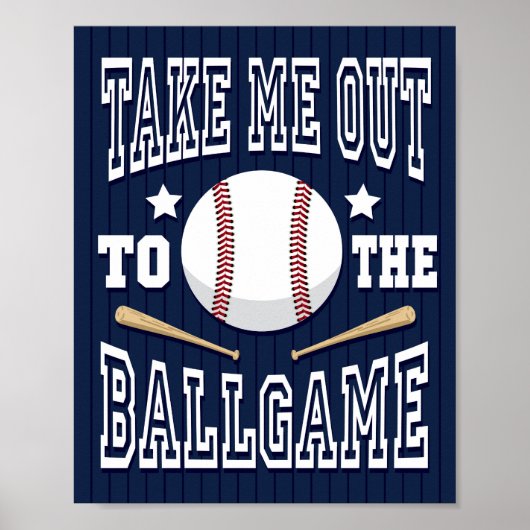 Baseball NEHMEN MICH ZUM BALLGAME-Schild Poster (Vorne)