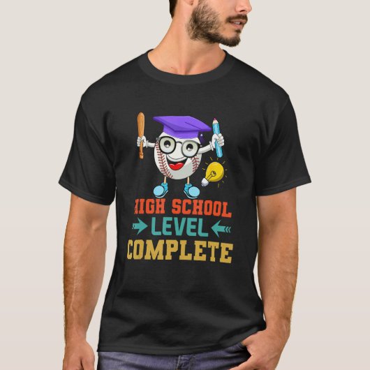 Baseball Nerd High School Level Complete 2023 Grad T-Shirt (Vorderseite)