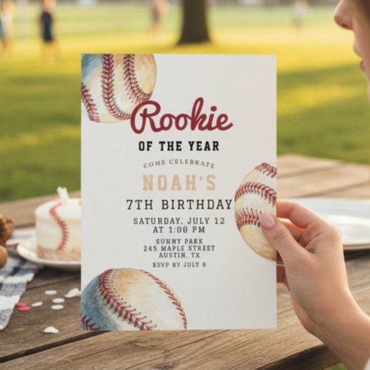 Baseball-Neuling des Jahres 7. Geburtstag Einladung