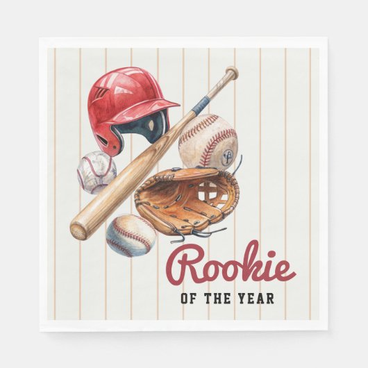 Baseball-Neuling Geburtstag Serviette (Vorderseite)