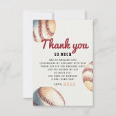 Baseball-Neuling Jungen Geburtstag Dankeskarte (Vorderseite)