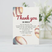 Baseball-Neuling Jungen Geburtstag Dankeskarte (Stehend Vorderseite)