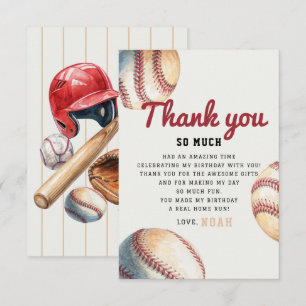 Baseball-Neuling Jungen Geburtstag Dankeskarte