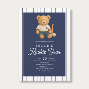 Baseball-Neuling Teddybär 1. Geburtstag Einladung