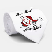 Baseball New Dad T - Shirt und Geschenke Krawatte (Gerollt)
