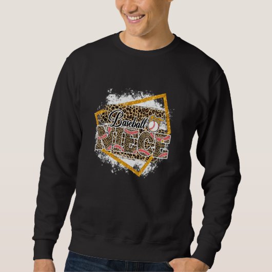 Baseball-Nichte-Leopard-Gebleicht-Passend-Familie Sweatshirt (Vorderseite)