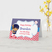 Baseball Niedlich American Boy Geburtstag Karte (Gelbe Blume)
