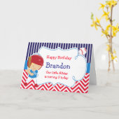 Baseball Niedlich Blonde Boy Geburtstagsparty Karte (Gelbe Blume)