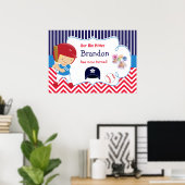 Baseball Niedlich Blonde Hair Boy Birthday Poster (Heimbüro)