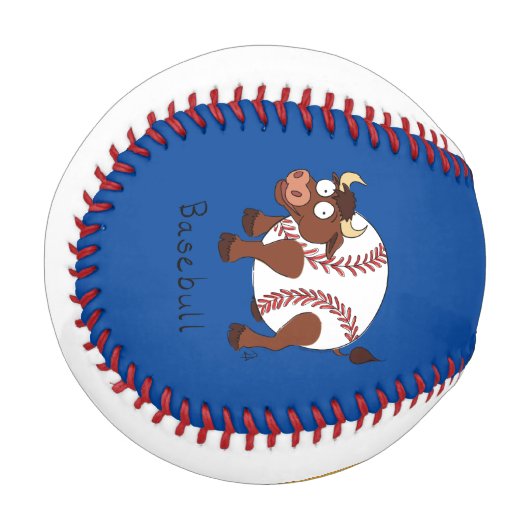 Baseball Niedlich Kids Cartoon Bull (Vorderseite Links)