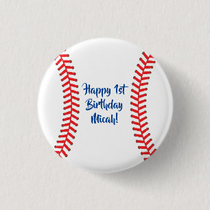 Baseball Niedlich Sports 1. Geburtstag Party Button