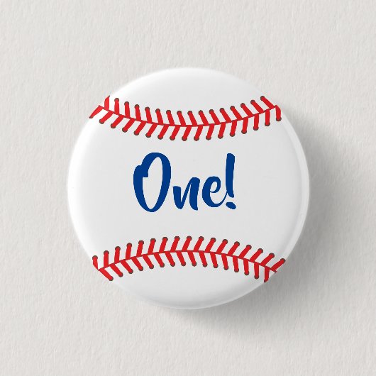 Baseball Niedlich Sports 1. Geburtstag Party Button (Vorderseite)