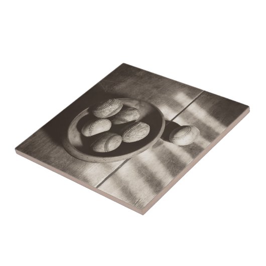 Baseball Nostalgie - Baseballs Fliese (Seite)