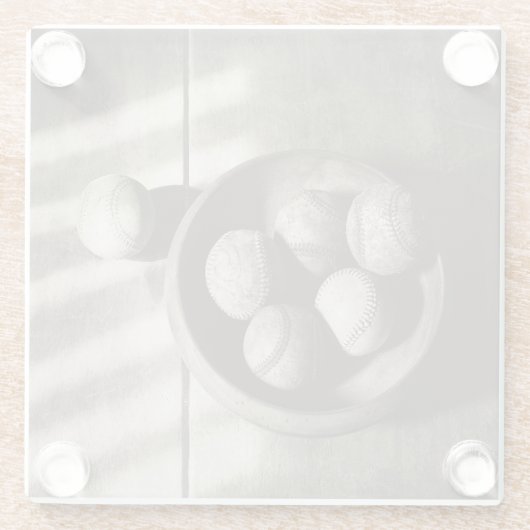 Baseball Nostalgie - Baseballs Glasuntersetzer (Rückseite)