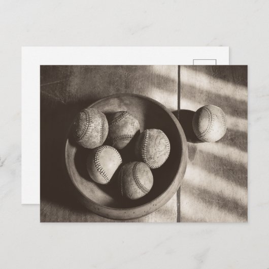 Baseball Nostalgie - Baseballs Postkarte (Vorne/Hinten)