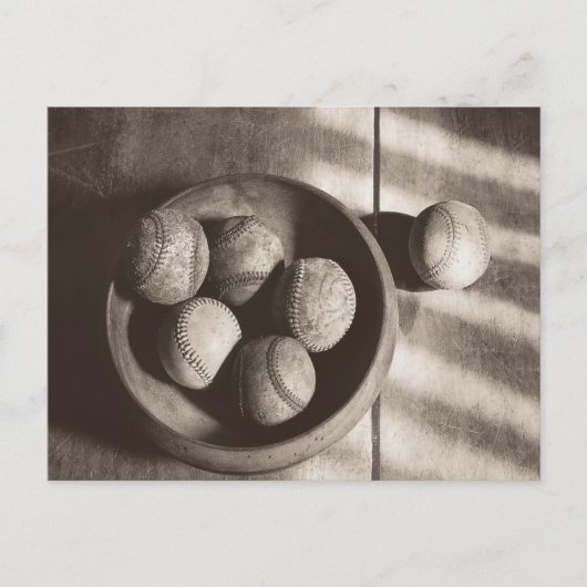 Baseball Nostalgie - Baseballs Postkarte (Vorderseite)