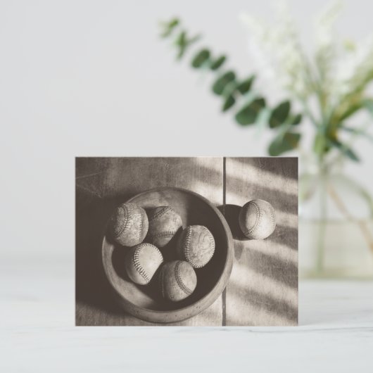 Baseball Nostalgie - Baseballs Postkarte (Stehend Vorderseite)