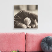 Baseball Nostalgie - Mitt und Baseball Leinwanddruck (Insitu (Wohnzimmer))