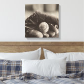Baseball Nostalgie - Mitt und Baseball Leinwanddruck (Insitu (Schlafzimmer))