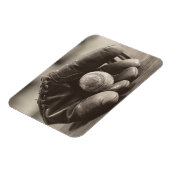 Baseball Nostalgie - Mitt und Baseball Magnet (Linke Seite)