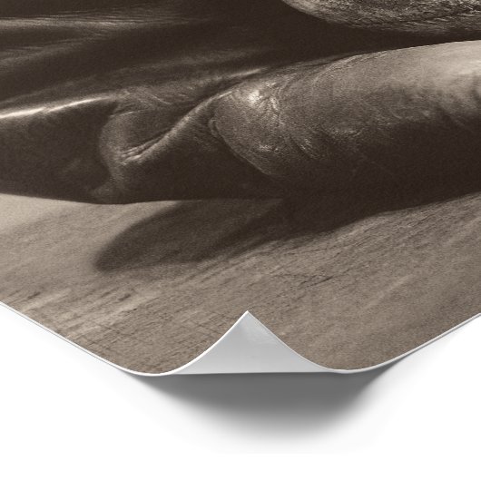 Baseball Nostalgie - Mitt und Baseball Poster (Ecke)