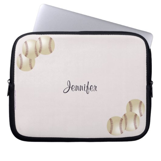 Baseball-Notebook-Computer-Sieb, blassrosa Laptopschutzhülle (Vorderseite)
