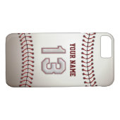 Baseball Nr. 13 mit Ihrem Namen - modernes Case-Mate iPhone Hülle (Rückseite (Horizontal))
