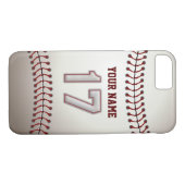 Baseball Nr. 17 mit Ihrem Namen - modernes Case-Mate iPhone Hülle (Rückseite (Horizontal))