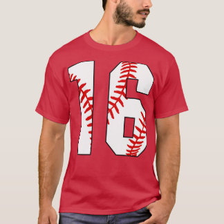 Baseball Number 16 16 Baseball Jersey Favorite Pl T-Shirt