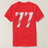 Baseball Number 77 77 Baseball Jersey Favorite Pl T-Shirt (Design vorne)