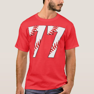 Baseball Number 77 77 Baseball Jersey Favorite Pl T-Shirt