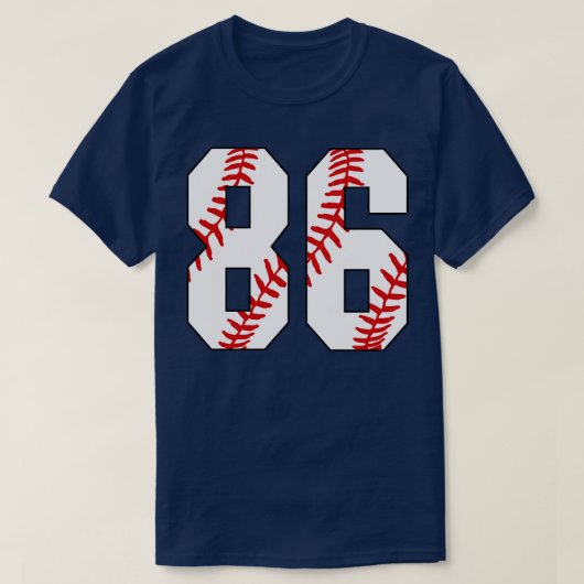 Baseball Number 86 86 Baseball Jersey Favorite Pl T-Shirt (Design vorne)