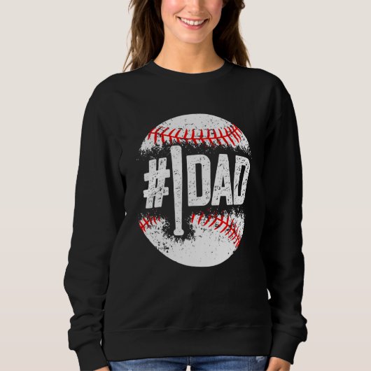 Baseball Number One Daddy Son Baseball Father's Da Sweatshirt (Vorderseite)