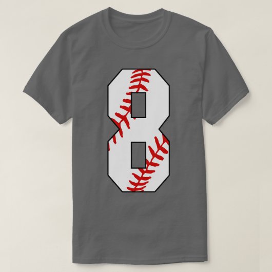Baseball Nummer 8 Baseball Jersey Lieblingsspiel T-Shirt (Design vorne)