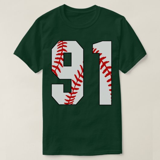 Baseball-Nummer 91 91 Baseball Jersey Favorite Pl T-Shirt (Design vorne)