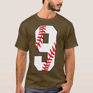 Baseball Nummer 9 Baseball Jersey Lieblingsspiel T-Shirt