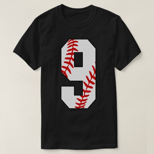 Baseball Nummer 9 Baseball Jersey Lieblingsspiel T-Shirt (Design vorne)