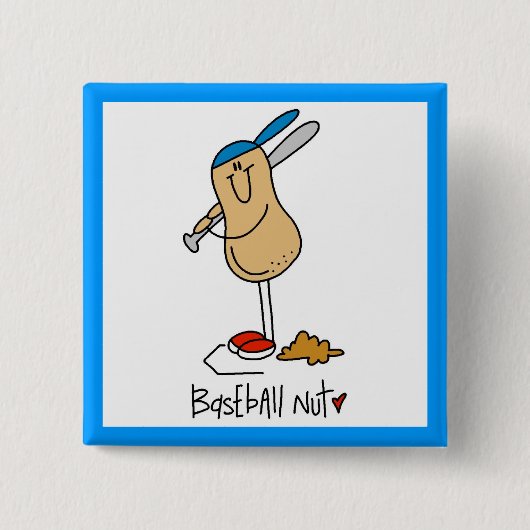 Baseball-Nuss-T-Shirts und Geschenke Button (Vorderseite)